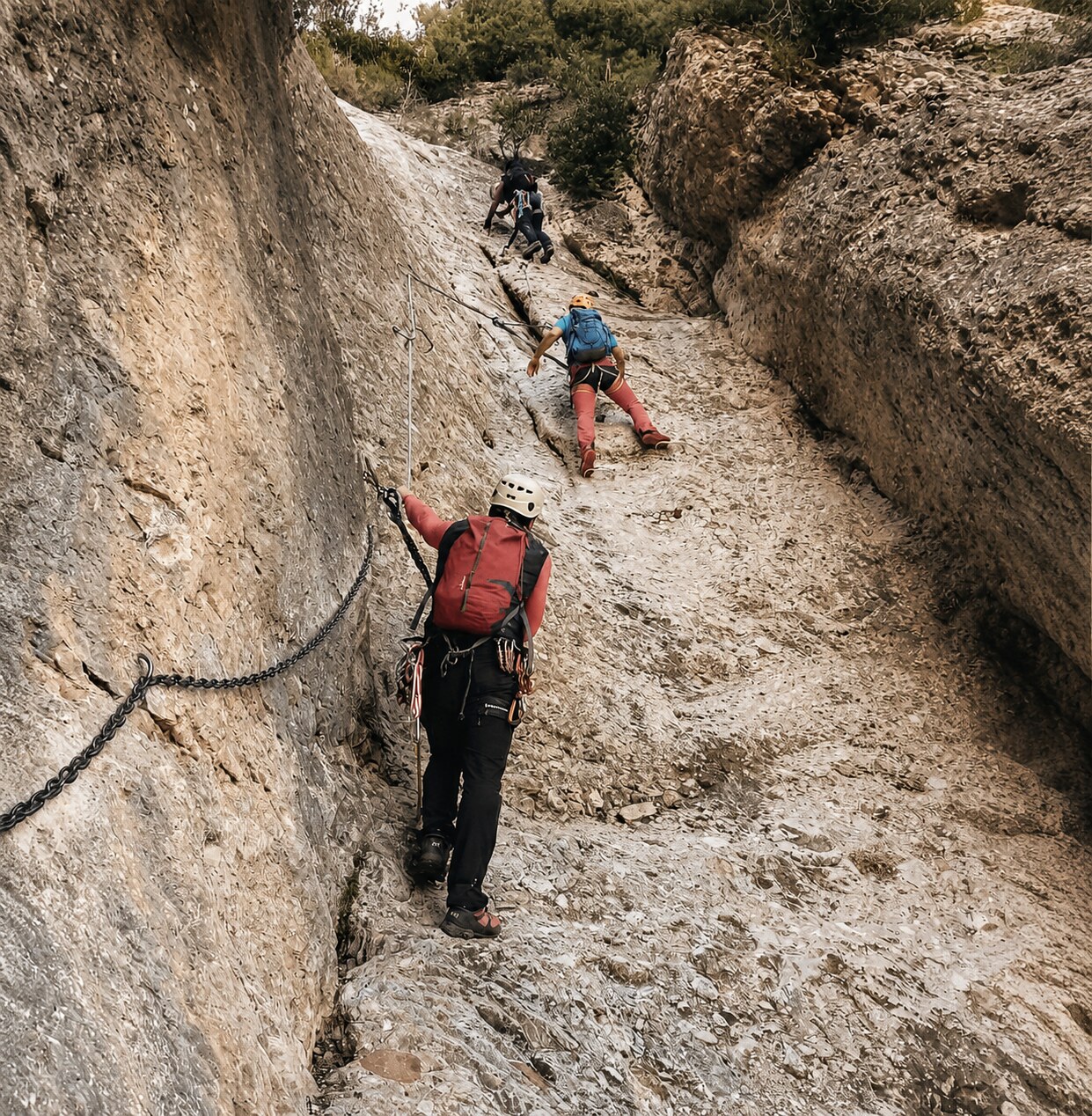 Via Ferrata Les Dames in Montserrat — guided climb