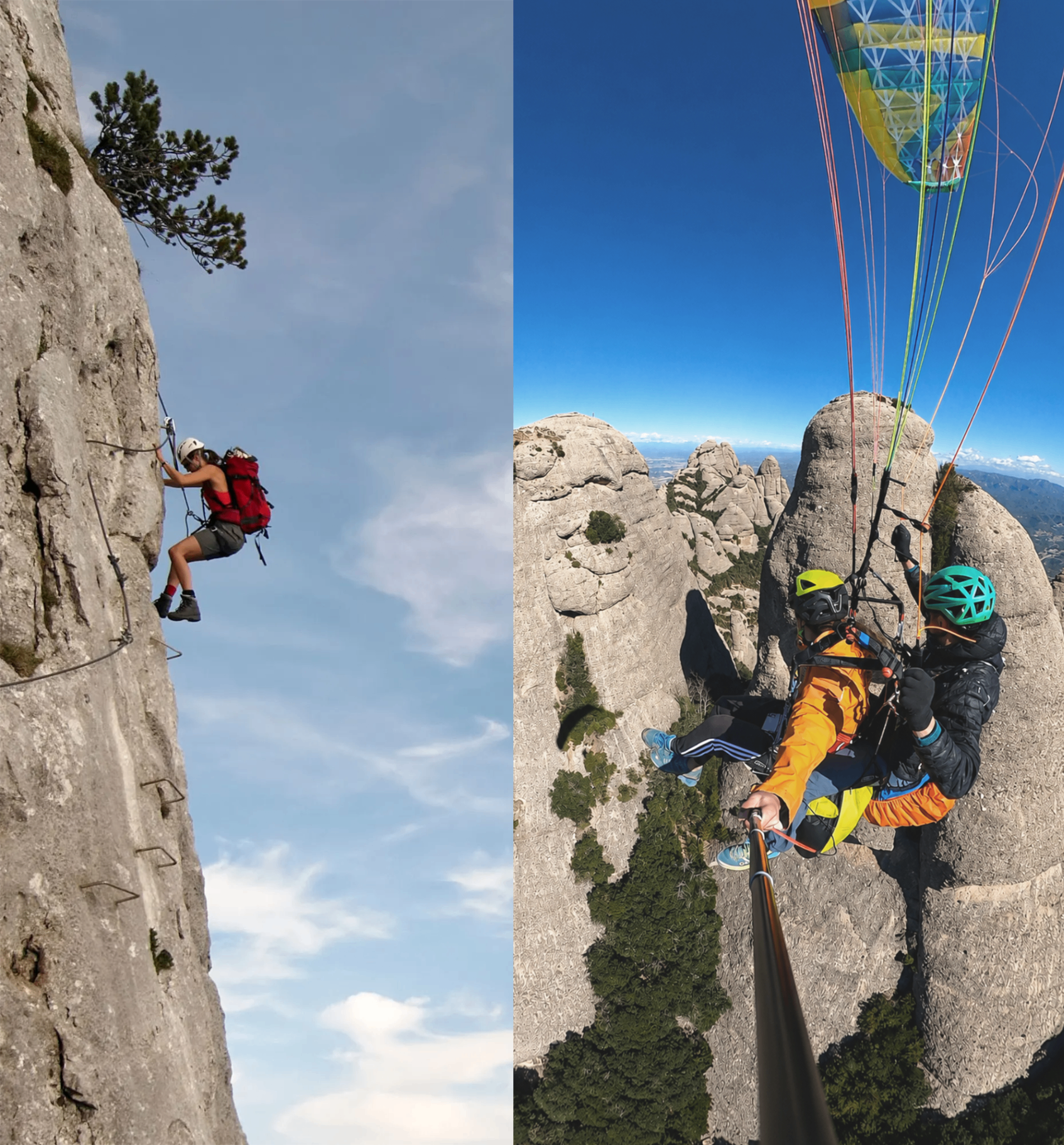 Climbing & Paragliding Flight over Montserrat
