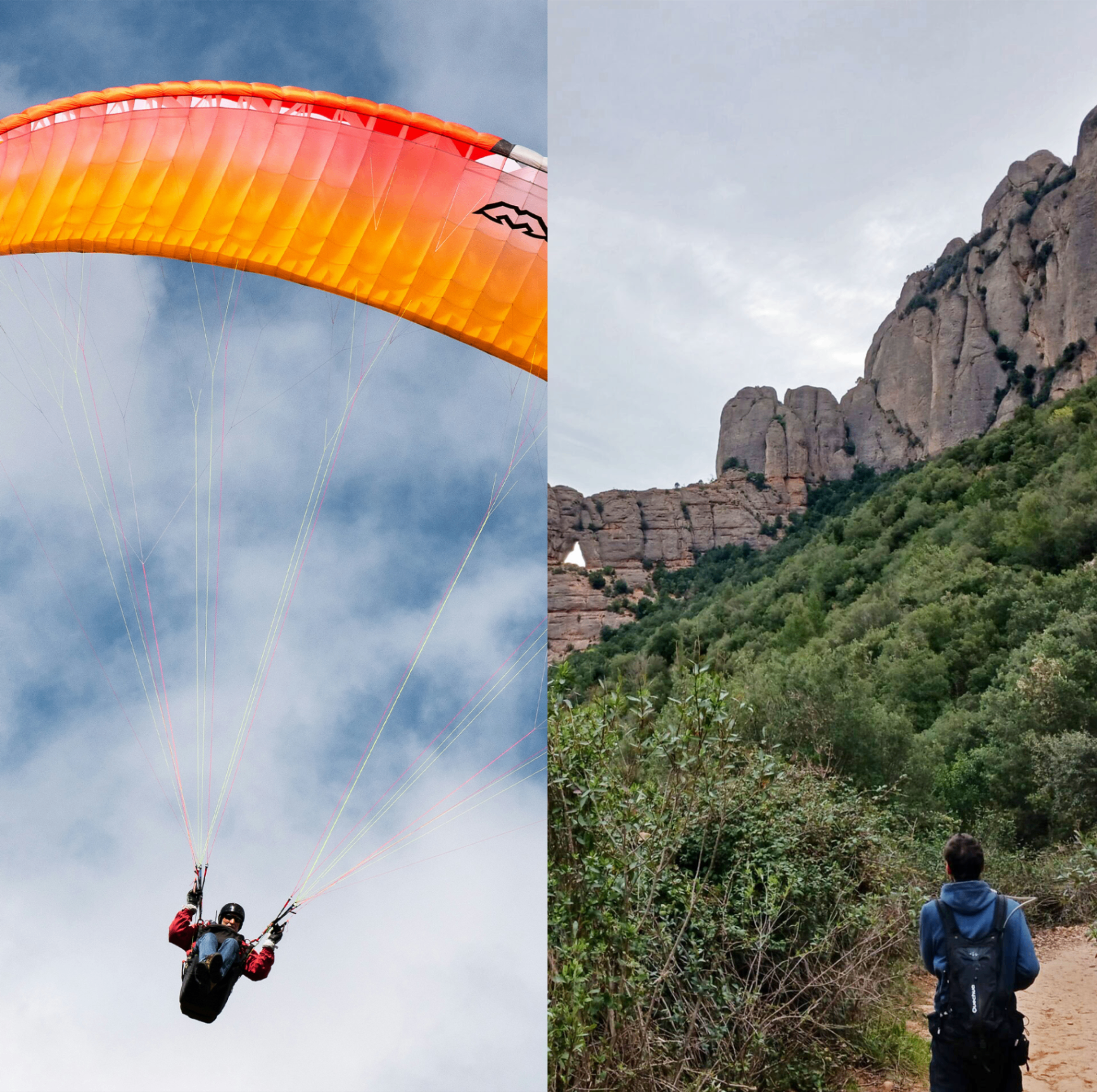 Hike & Tandem Paragliding Flight over Montserrat