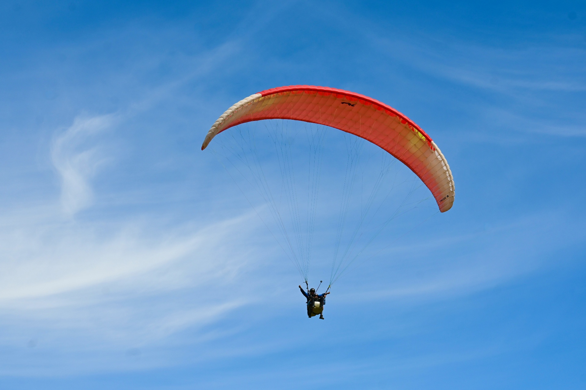 Paragliding flight over Montserrat